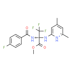 ChemSpider 2D Image | Methyl N-(4,6-dimethyl-2-pyridiniumyl)-3,3,3-trifluoro-2-[(4-fluorobenzoyl)amino]-D-alaninate | C18H18F4N3O3