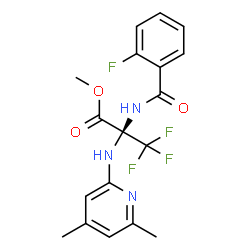 ChemSpider 2D Image | Methyl N-(4,6-dimethyl-2-pyridinyl)-3,3,3-trifluoro-2-[(2-fluorobenzoyl)amino]-L-alaninate | C18H17F4N3O3