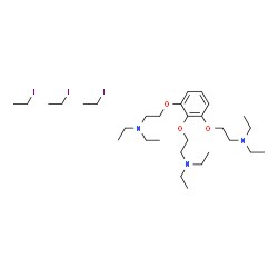 ChemSpider 2D Image | 1,2,3-Tris(2-diethylaminoethoxy)benzene tris(ethyliodide) | C30H60I3N3O3