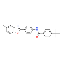 ChemSpider 2D Image | N-[4-(5-Methyl-1,3-benzoxazol-2-yl)phenyl]-4-(2-methyl-2-propanyl)benzamide | C25H24N2O2