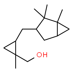 ChemSpider 2D Image | {1-Methyl-2-[(1,2,2-trimethylbicyclo[3.1.0]hex-3-yl)methyl]cyclopropyl}methanol | C15H26O