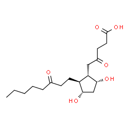 ChemSpider 2D Image | 5-[(1S,2S,3S,5R)-3,5-Dihydroxy-2-(3-oxooctyl)cyclopentyl]-4-oxopentanoic acid | C18H30O6