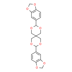 ChemSpider 2D Image | 3,9-Bis(1,3-benzodioxol-5-yl)-2,4,8,10-tetraoxaspiro[5.5]undecane | C21H20O8