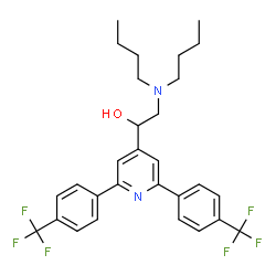 ChemSpider 2D Image | 1-{2,6-Bis[4-(trifluoromethyl)phenyl]-4-pyridinyl}-2-(dibutylamino)ethanol | C29H32F6N2O