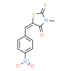 ChemSpider 2D Image | 5-{4-nitrobenzylidene}-3-methyl-2-thioxo-1,3-thiazolidin-4-one | C11H8N2O3S2
