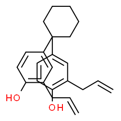 ChemSpider 2D Image | 4,4'-(1,1-Cyclohexanediyl)bis(2-allylphenol) | C24H28O2