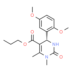 ChemSpider 2D Image | Propyl (4S)-4-(2,5-dimethoxyphenyl)-1,6-dimethyl-2-oxo-1,2,3,4-tetrahydro-5-pyrimidinecarboxylate | C18H24N2O5
