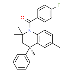 ChemSpider 2D Image | (4-Fluorophenyl)[(4R)-2,2,4,6-tetramethyl-4-phenyl-3,4-dihydro-1(2H)-quinolinyl]methanone | C26H26FNO