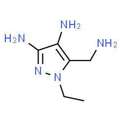 ChemSpider 2D Image | 5-(Aminomethyl)-1-ethyl-1H-pyrazole-3,4-diamine | C6H13N5