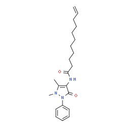 ChemSpider 2D Image | N-(1,5-Dimethyl-3-oxo-2-phenyl-2,3-dihydro-1H-pyrazol-4-yl)-10-undecenamide | C22H31N3O2
