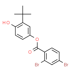 ChemSpider 2D Image | 4-Hydroxy-3-(2-methyl-2-propanyl)phenyl 2,4-dibromobenzoate | C17H16Br2O3