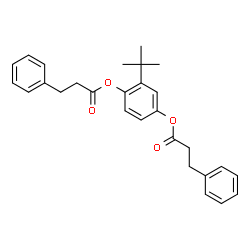 ChemSpider 2D Image | 2-(2-Methyl-2-propanyl)-1,4-phenylene bis(3-phenylpropanoate) | C28H30O4