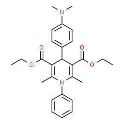 ChemSpider 2D Image | Diethyl 4-[4-(dimethylamino)phenyl]-2,6-dimethyl-1-phenyl-1,4-dihydro-3,5-pyridinedicarboxylate | C27H32N2O4