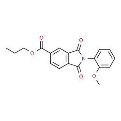 ChemSpider 2D Image | Propyl 2-(2-methoxyphenyl)-1,3-dioxo-5-isoindolinecarboxylate | C19H17NO5