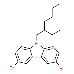 ChemSpider 2D Image | 3,6-Dibromo-9-(2-ethylhexyl)-9H-carbazole | C20H23Br2N