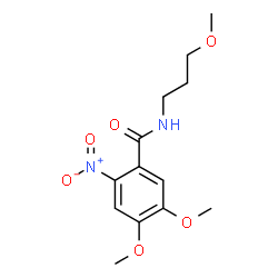 ChemSpider 2D Image | 4,5-Dimethoxy-N-(3-methoxypropyl)-2-nitrobenzamide | C13H18N2O6