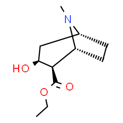 ChemSpider 2D Image | Ethyl (1R,2R,3S,5R)-3-hydroxy-8-methyl-8-azabicyclo[3.2.1]octane-2-carboxylate | C11H19NO3