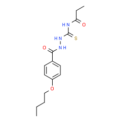 ChemSpider 2D Image | N-{[2-(4-Butoxybenzoyl)hydrazino]carbonothioyl}propanamide | C15H21N3O3S