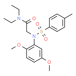 ChemSpider 2D Image | 2-[(2,5-Dimethoxy-phenyl)-(toluene-4-sulfonyl)-amino]-N,N-diethyl-acetamide | C21H28N2O5S