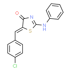 ChemSpider 2D Image | (5Z)-2-Anilino-5-(4-chlorobenzylidene)-1,3-thiazol-4(5H)-one | C16H11ClN2OS