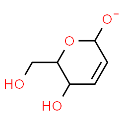 ChemSpider 2D Image | 5-Hydroxy-6-(hydroxymethyl)-5,6-dihydro-2H-pyran-2-olate | C6H9O4