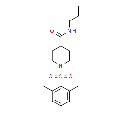 ChemSpider 2D Image | 1-(Mesitylsulfonyl)-N-propyl-4-piperidinecarboxamide | C18H28N2O3S