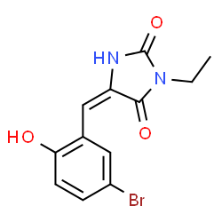 ChemSpider 2D Image | (5E)-5-(5-Bromo-2-hydroxybenzylidene)-3-ethyl-2,4-imidazolidinedione | C12H11BrN2O3