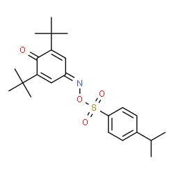 ChemSpider 2D Image | 2,6-ditert-butyl-4-{[(4-isopropylphenyl)sulfonyl]oxyimino}-2,5-cyclohexadien-1-one | C23H31NO4S