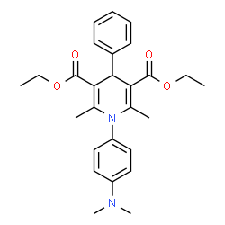 ChemSpider 2D Image | Diethyl 1-[4-(dimethylamino)phenyl]-2,6-dimethyl-4-phenyl-1,4-dihydro-3,5-pyridinedicarboxylate | C27H32N2O4