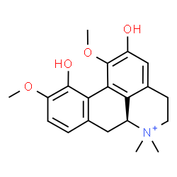 ChemSpider 2D Image | (6aS)-2,11-Dihydroxy-1,10-dimethoxy-6,6-dimethyl-5,6,6a,7-tetrahydro-4H-dibenzo[de,g]quinolinium | C20H24NO4