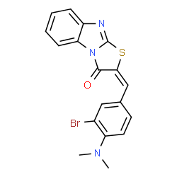 ChemSpider 2D Image | (2E)-2-[3-Bromo-4-(dimethylamino)benzylidene][1,3]thiazolo[3,2-a]benzimidazol-3(2H)-one | C18H14BrN3OS