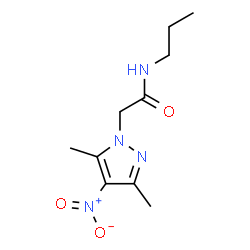 ChemSpider 2D Image | 2-(3,5-Dimethyl-4-nitro-1H-pyrazol-1-yl)-N-propylacetamide | C10H16N4O3