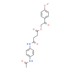 ChemSpider 2D Image | 2-(4-Methoxyphenyl)-2-oxoethyl 4-[(4-acetamidophenyl)amino]-4-oxobutanoate | C21H22N2O6