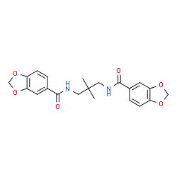 ChemSpider 2D Image | N,N'-(2,2-Dimethyl-1,3-propanediyl)bis(1,3-benzodioxole-5-carboxamide) | C21H22N2O6