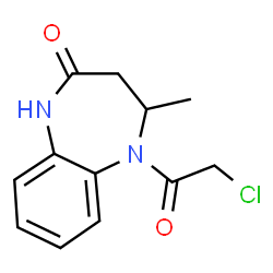 ChemSpider 2D Image | 5-CHLOROACETYL-4-METHYL-1,3,4,5-TETRAHYDRO-BENZO(B)(1,4)DIAZEPIN-2-ONE | C12H13ClN2O2