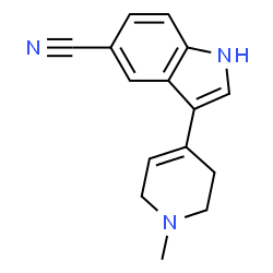 ChemSpider 2D Image | 3-(1-Methyl-1,2,3,6-tetrahydro-4-pyridinyl)-1H-indole-5-carbonitrile | C15H15N3
