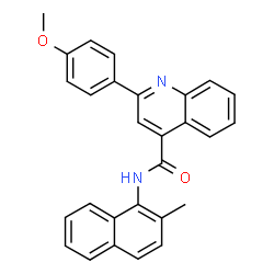 ChemSpider 2D Image | 2-(4-Methoxyphenyl)-N-(2-methyl-1-naphthyl)-4-quinolinecarboxamide | C28H22N2O2