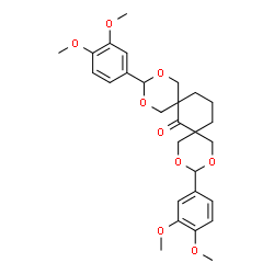 ChemSpider 2D Image | 3,11-Bis(3,4-dimethoxyphenyl)-2,4,10,12-tetraoxadispiro[5.1.5.3]hexadecan-7-one | C28H34O9