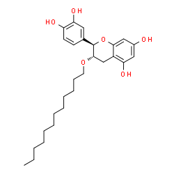 ChemSpider 2D Image | (2R,3S)-2-(3,4-Dihydroxyphenyl)-3-(dodecyloxy)-5,7-chromanediol | C27H38O6