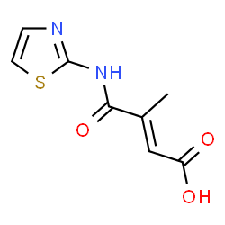 ChemSpider 2D Image | (2E)-3-Methyl-4-oxo-4-(1,3-thiazol-2-ylamino)-2-butenoic acid | C8H8N2O3S