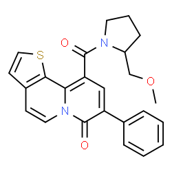 ChemSpider 2D Image | 10-{[2-(Methoxymethyl)-1-pyrrolidinyl]carbonyl}-8-phenyl-7H-thieno[2,3-a]quinolizin-7-one | C24H22N2O3S