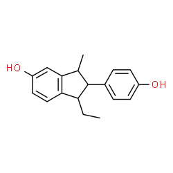 ChemSpider 2D Image | 1-Ethyl-2-(4-hydroxyphenyl)-3-methyl-5-indanol | C18H20O2