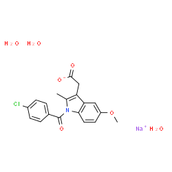 ChemSpider 2D Image | Sodium [1-(4-chlorobenzoyl)-5-methoxy-2-methyl-1H-indol-3-yl]acetate hydrate (1:1:3) | C19H21ClNNaO7