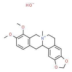 ChemSpider 2D Image | 9,10-Dimethoxy-7-methyl-5,8,13,13a-tetrahydro-6H-[1,3]dioxolo[4,5-g]isoquinolino[3,2-a]isoquinolin-7-ium hydroxide | C21H25NO5