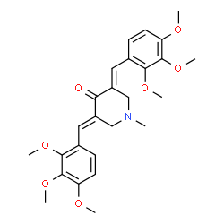 ChemSpider 2D Image | (3E,5E)-1-Methyl-3,5-bis(2,3,4-trimethoxybenzylidene)-4-piperidinone | C26H31NO7