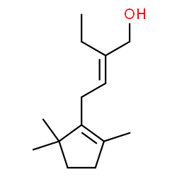 ChemSpider 2D Image | (2E)-2-Ethyl-4-(2,5,5-trimethyl-1-cyclopenten-1-yl)-2-buten-1-ol | C14H24O