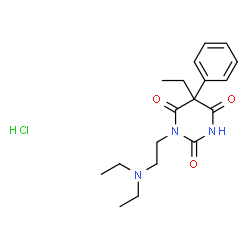 ChemSpider 2D Image | Barbituric acid, 1-[2- (diethylamino)ethyl]-5-ethyl-5-phenyl-, monohydrochloride | C18H26ClN3O3