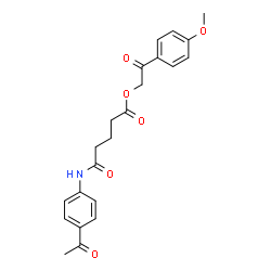 ChemSpider 2D Image | 2-(4-Methoxyphenyl)-2-oxoethyl 5-[(4-acetylphenyl)amino]-5-oxopentanoate | C22H23NO6