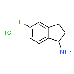 ChemSpider 2D Image | 5-Fluoro-1-indanamine hydrochloride (1:1) | C9H11ClFN