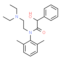 ChemSpider 2D Image | N-[2-(Diethylamino)ethyl]-N-(2,6-dimethylphenyl)-2-hydroxy-2-phenylacetamide | C22H30N2O2
